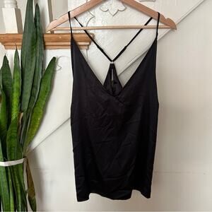 Stars Above Women's Black Adjustable Strap Scoop Neck Silky Tank Top Size XL